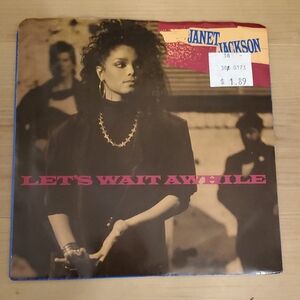 Janet Jackson Let's Wait Awhile and Pretty Boy Vinyl Record  45 RPM single